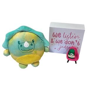 Animal Adventure Tie-Dye Baby Triceratops Plush Stuffed Animal Dinosaur Squishy